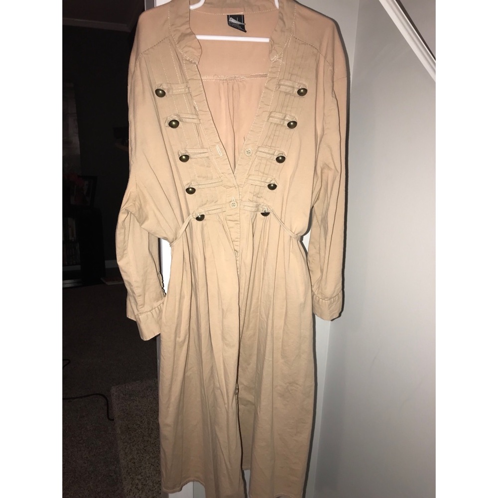 Chesley tan button down dress